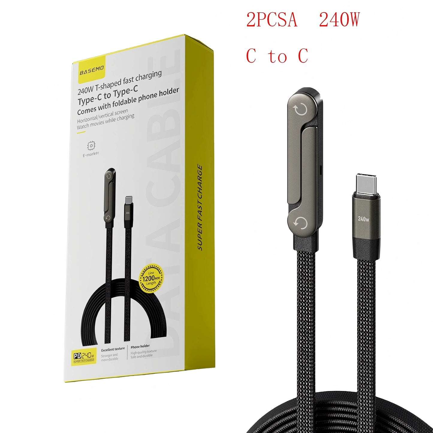 240/Hyper™ 65w Fast Charging Foldable Bracket Data Cable
